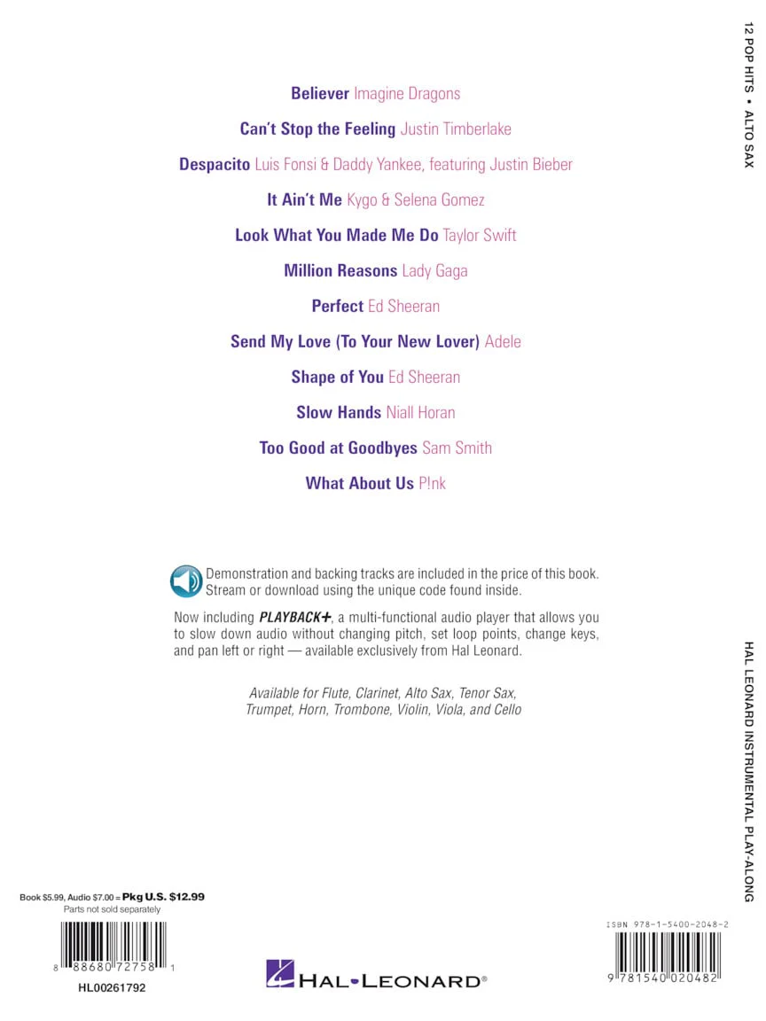 12 Pop Hits, Alto Saxophone - Image 4